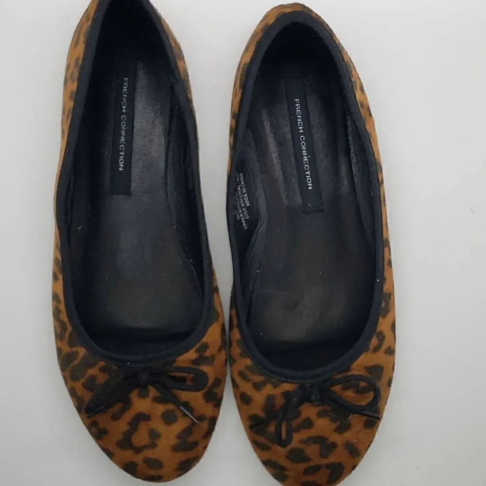 French Connection Size 8 Leopard Print Flats